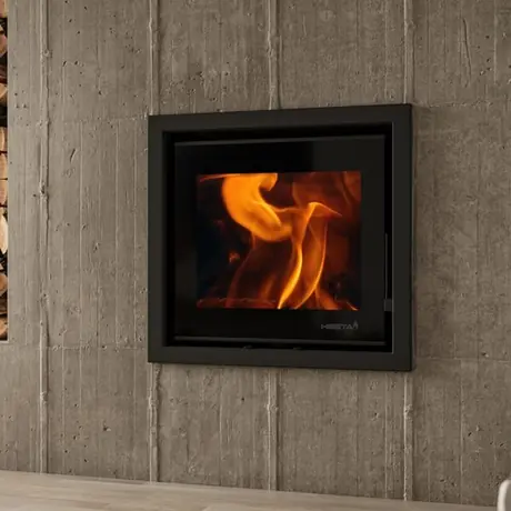 SAfire Heeta 600 wood fireplace insert with sleek contemporary European design