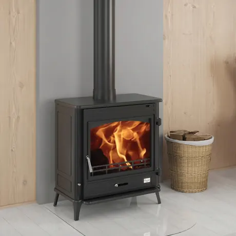 Northern Flame Yandi heavy-duty multi-fuel fireplace with large glass window